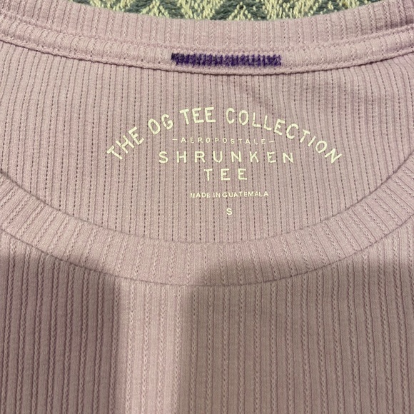 Aeropostale The OG Tee Collection Ribbed Shrunken Tee – Mauve Pink (Small) - Picture 4 of 6